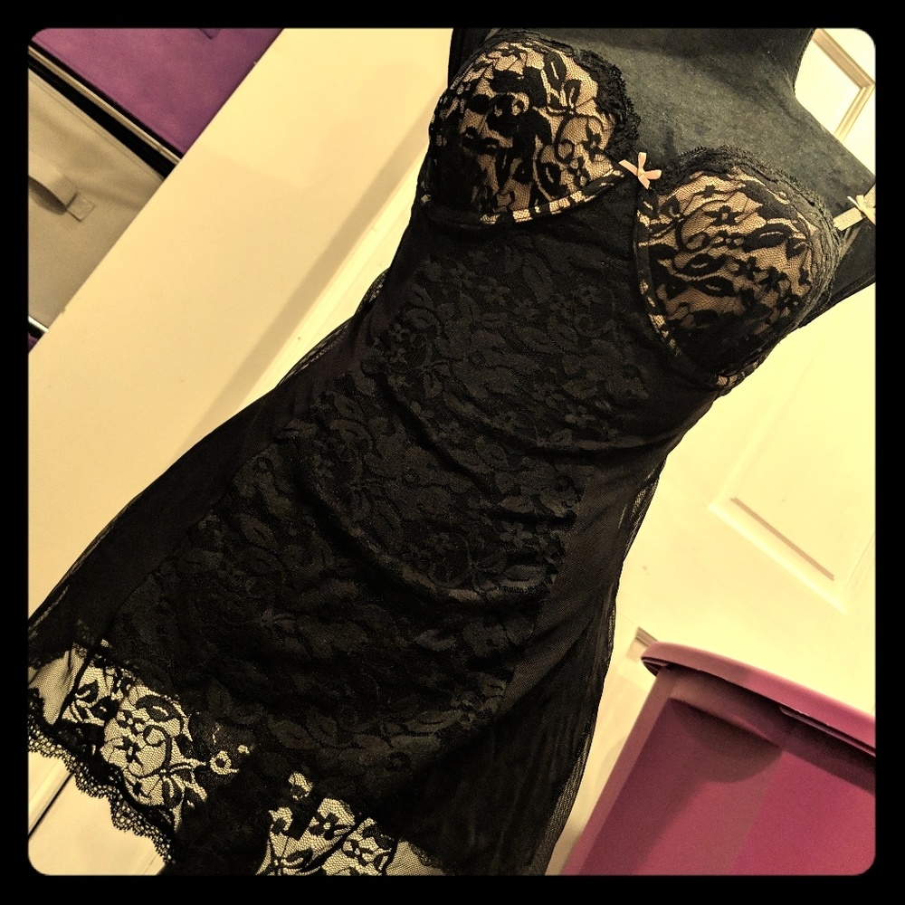 Sexy Sheer Lace Babydoll Lingerie Slip